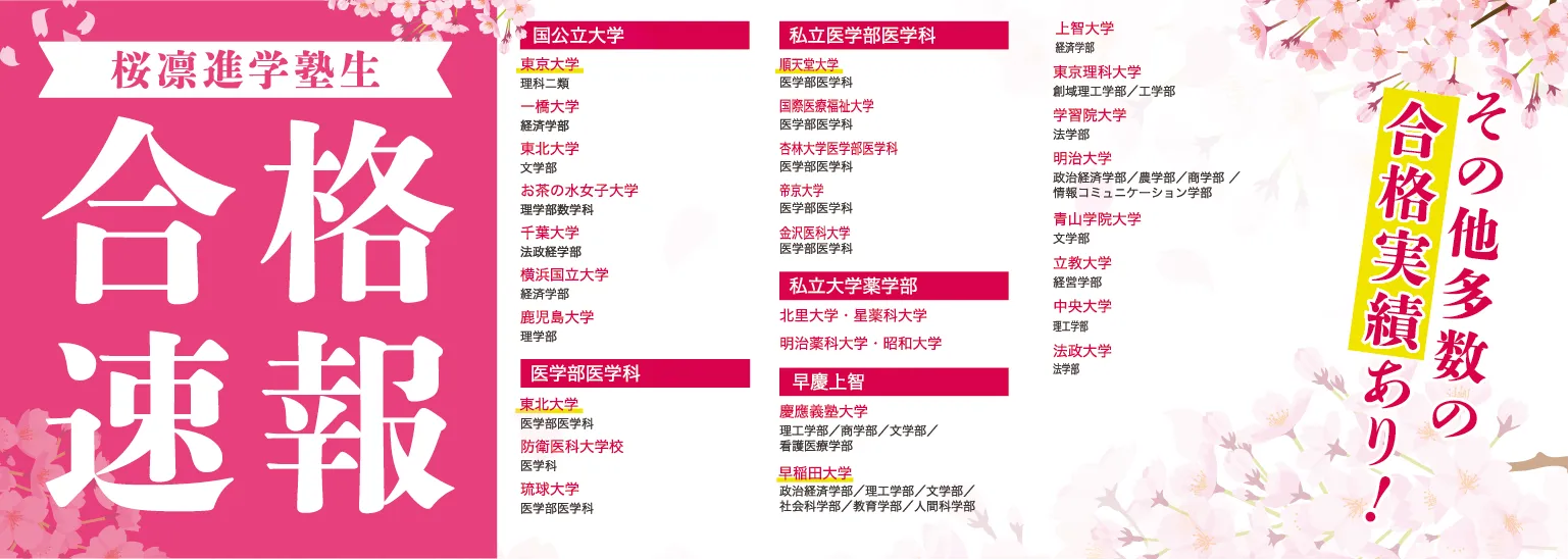 2024年度大学入試 合格速報