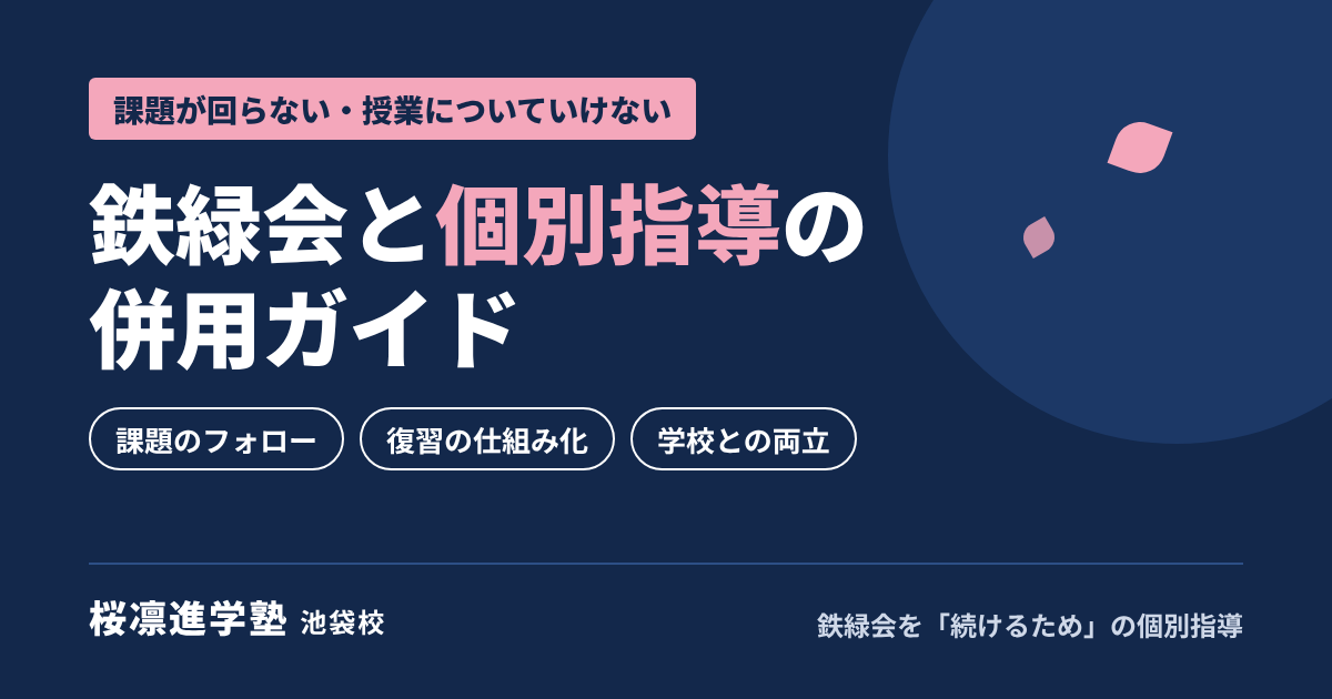 鉄緑会と個別指導の併用ガイド｜桜凛進学塾池袋校